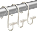 Shower Curtain Hooks, Nickel Shower Curtain Rings Rust Proof, 12PCS Shower Hooks for Shower Curtain, T-Bar Design Convenient Elegant Shower Curtain Hangers for Bathroom Kitchen Wardrobe