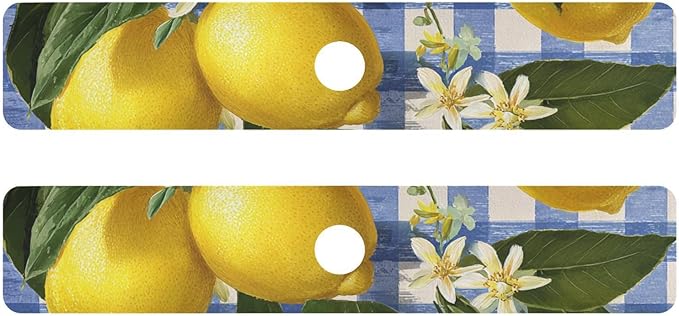 Gingham Blue and White Lemons Kitchen Sink Splash Guard Faucet Mat Diatomite Absorbent Pad for Bathroom RV 14.7x5.4in 2PCS water