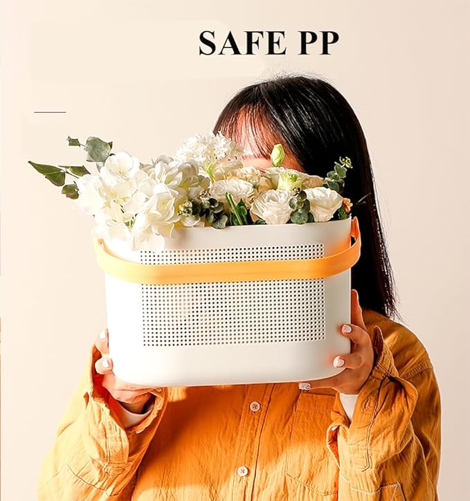 Plastic Bathroom Caddy, Portable Hard Shower Caddy With Handle for Dorm, Bathroom, Tool, Garden, Kitchen, Cleaning Supplies11.50 * 7.5 * 7inch,Yellow