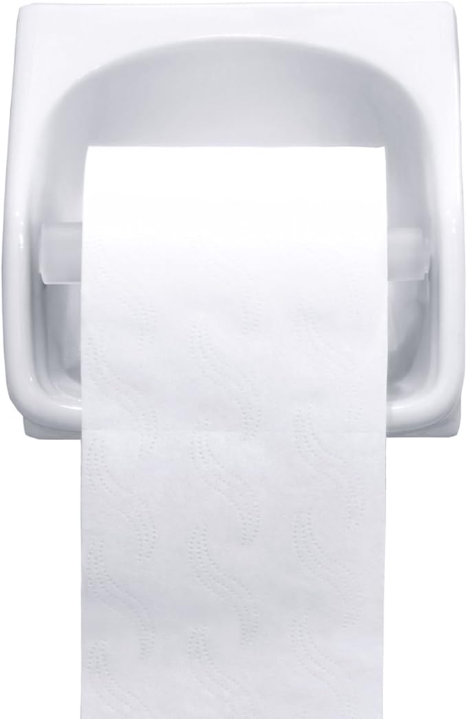 Shappy 4 Pcs Universal Toilet Paper Holder Replacement Rod Spring Loaded Plastic Retractable Paper Replacement Rod Toilet Tissue Roll Holder Insert for Bathroom Home Fixture Accessories(White)