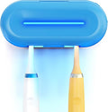 Smart Toothbrush Holder,Heating-Drying,2 Independent Cleaning Chambers,Ultra-Long Running time-10000mAh Rechargeable,Multi-Mode Cleaning,Wall-Mounted,Modern Design,Blue