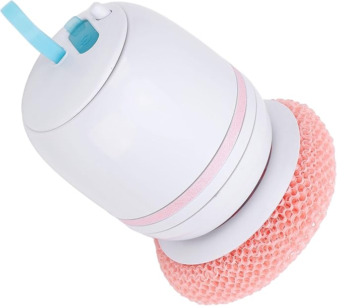 Pongnas USB Rechargeable Electric Dish Scrubber Cordless Power Brush for Effortless Kitchen Dish Washing - Blue (Pink)