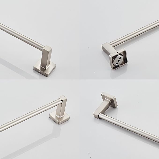 Bathroom Wall Mounted Towel Rack,24 Inch Brushed Nickel Towel Bar with Stainless Rack and Hand Towel Holder, Shower and Bath Towel Racks for Bathroom Wall(Total Length 26-Inch)