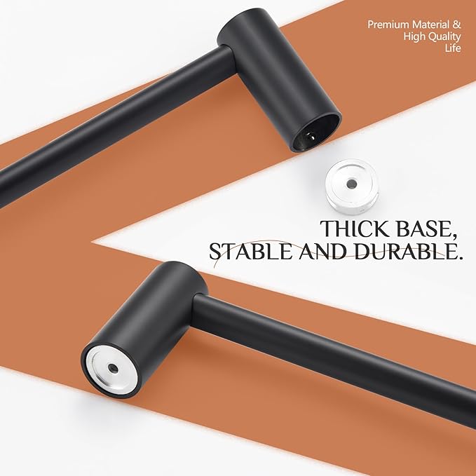 KOKOSIRI Towel Bars Matte Black 12-Inch Hand Towel Holder for Bathroom Wall Rack T-304 Stainless Steel Bathroom Accessories Wall Mounted, B4007BK-L12