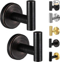 Kruodop Towel Hooks for Bathroom,2 Packs Wall Mount Towel Holder, Bronze Matte Wall Robe Hook,Stainless Steel Heavy Duty Door Hanger Towel Hook for Kitchen, Bedroom,Hotel,Pool,Coats