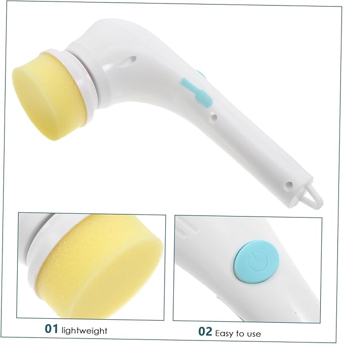 PRETYZOOM Versatile Cleaning Brushes Electric Scrubber Interchangeable Heads for Bathroom Kitchen Shower