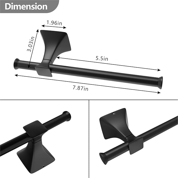 Sturdy Toilet Paper Holder Wall Mount,Premium SUS 304 Stainless Steel Rustproof Toilet Paper Roll Holders for Bathroom, Washroom,Kitchen (Black)