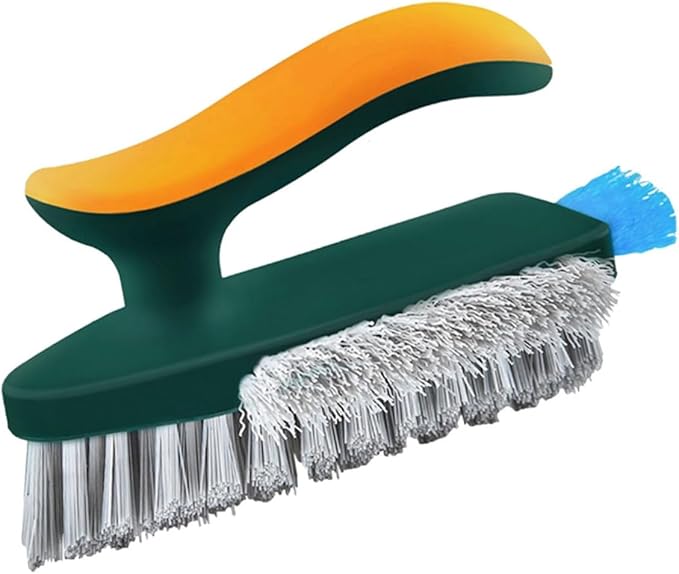 Heavy Duty Multifunctional Crevice Cleaning Brush for Bathroom and Kitchen Ergonomic Handheld Scrubber for Grout Tiles and Narrow Gaps Home Accessory in Dark Green