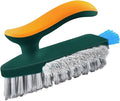 Heavy Duty Multifunctional Crevice Cleaning Brush for Bathroom and Kitchen Ergonomic Handheld Scrubber for Grout Tiles and Narrow Gaps Home Accessory in Dark Green