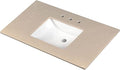MSI Cosmic Sand Vanity Top with Under Mount Rectangle Ceramic Sinks, Engineered Marble Stone, 4" CC Faucet Holes, 49"X22"