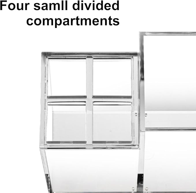 Clear Acrylic Toothbrush Holder, 5 Slots Bathroom Organizer, Countertop Storage Stand with Toothpaste Compartment