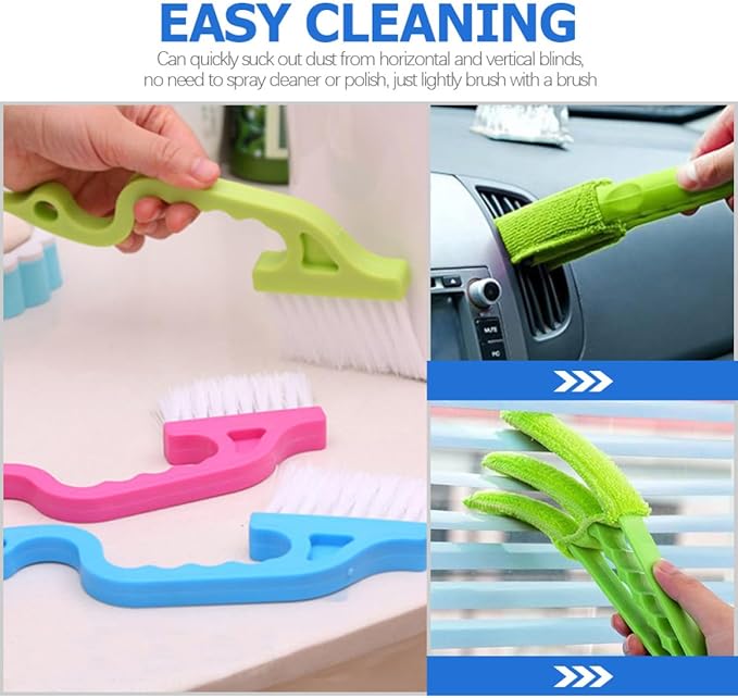 FRCOLOR Window Groove Cleaning Brush Set 8pcs, Multi-Functional Scrubber Brushes for Window Tracks and Gaps, Wet and Dry Use Cleaning Tools for Household Dust and Dirt Removal