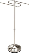 Gatco 1505PN, Modern Round Base Floor Standing S Style Towel Holder, Polished Nickel / 38" H Freestanding Hand Bath Towel Stand for Bathroom