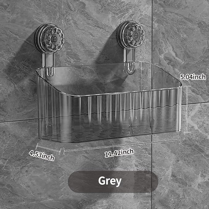 Shower Organizer, Basket with Strong Suction & Removable Shelf - Huise Shower Caddy