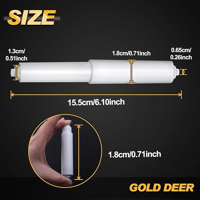 2Pack White Toilet Paper Holder Spring Loaded Roller Replacement Rod Toilet Paper Roller Spindle Replacement Rod Toilet Paper Roll Holder Toilet Paper Holder Stand