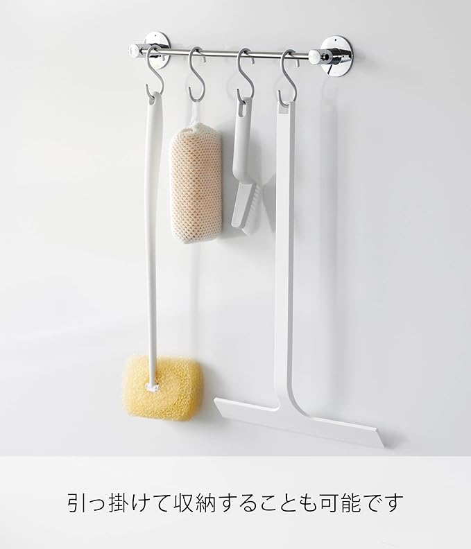 Yamazaki 2005 TOWER Magnetic Wiper, white, Silicone/Nylon/Magnet, Minimalist, 31 x 4.5 x 50 cm