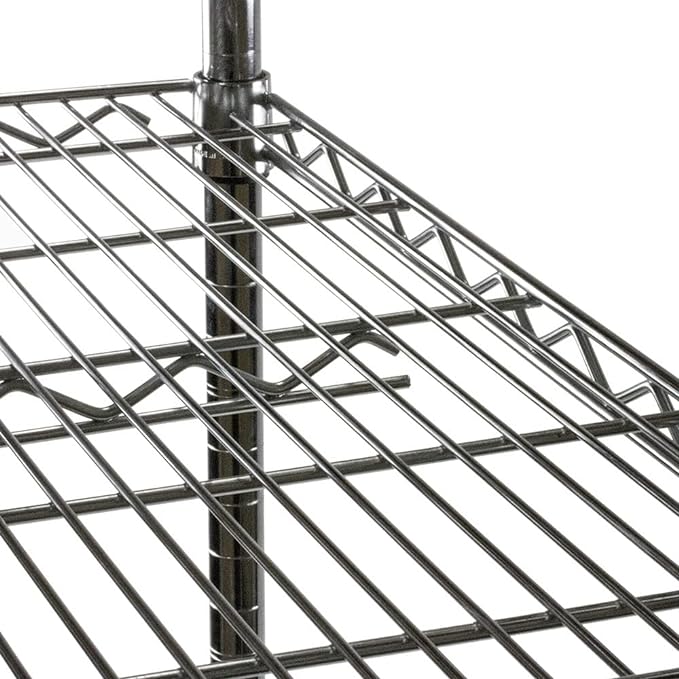 Shelving Inc. 8" d x 12" w x 96" h Chrome Wire Shelving with 5 Tier Shelves, Weight Capacity 800lbs Per Shelf