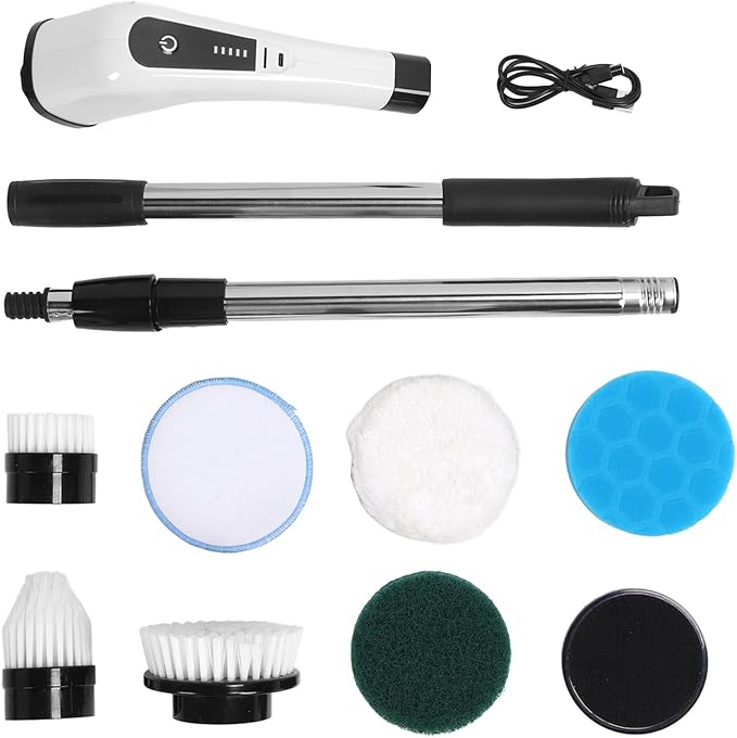 Electric Spin Scrubber Cordless Handheld Adjustable Smart Low Noise Power Shower Cleaning Brush 25W for Bathroom Tile Floor Car