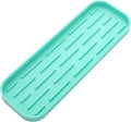 Silicone Kitchen Sink Organizer Tray for Multiple Usage,Eco-Friendly Sponges Holder for Kitchen Bathroom Counter or Sink,Dish Soap Dispenser,Scrubber,Bottle,Cup (Mint, 12"×4")