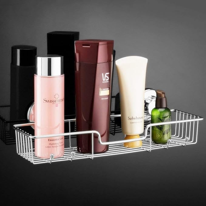 iPEGTOP 3in1 Suction Cup Shower Caddy Bath Wall Shelf + Soap Dish Holder for Large Shampoo Shower Gel Holder Bathroom Storage - Rustproof Stainless Steel