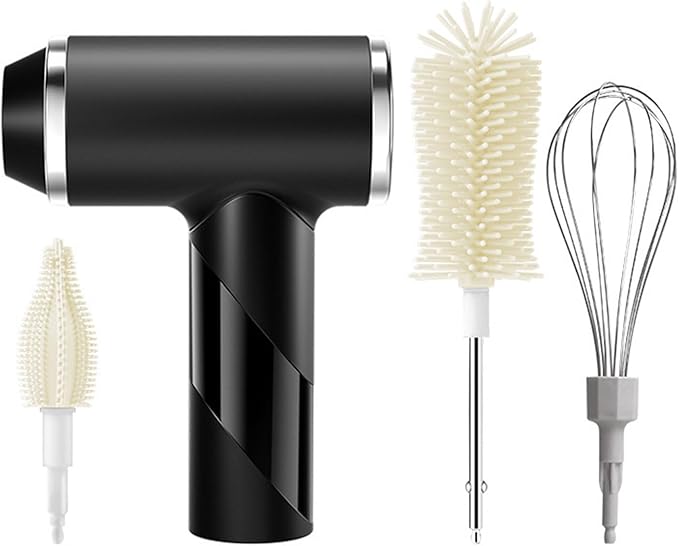 Rechargeable Electric Bottle Scrubber 1000mAh 3 Brush Heads 12Inch Protein Coffee Cups Pace Electric Cup Cleansing Brush