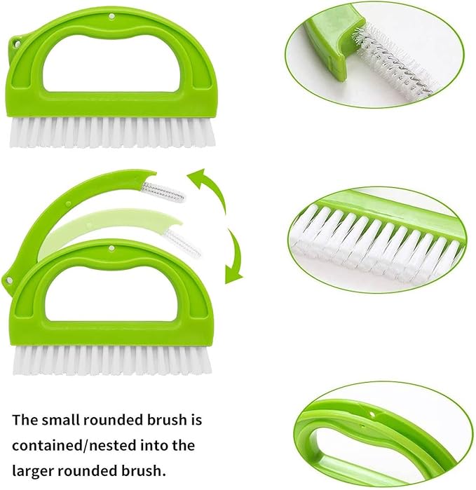 3 PCS Grout Brush, ABS Stiff Bristle Brush, Scratch Resist Tile Joint Scrub Brush, Impact Resist Grout Cleaner Brush for Shower Bathroom Kitchen