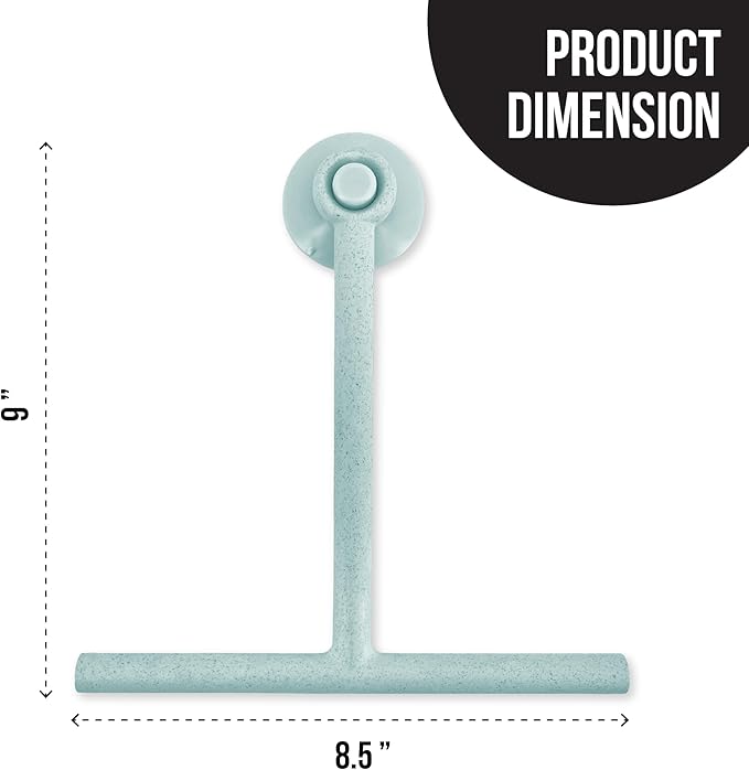 Splash Home Jasmine Bamboo Fiber Shower Squeegee, Blue