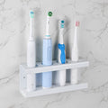Wall Mounted Electric Toothbrush Holder, 4 Slots Stand with Diatomite Dish, Storage Rack Compatible with AquaSonic Black Series, Kingheroes Sonic, Oral-B (White)