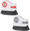 2 PCS Groove Cleaning Brush, 2 in 1 Window Track Cleaning Tool Crevice Cleanings Brush Multifunction Hard Bristle with Hidden Scraper Grout Cleaner Grip Brushes for Slid Door Track Window Sill