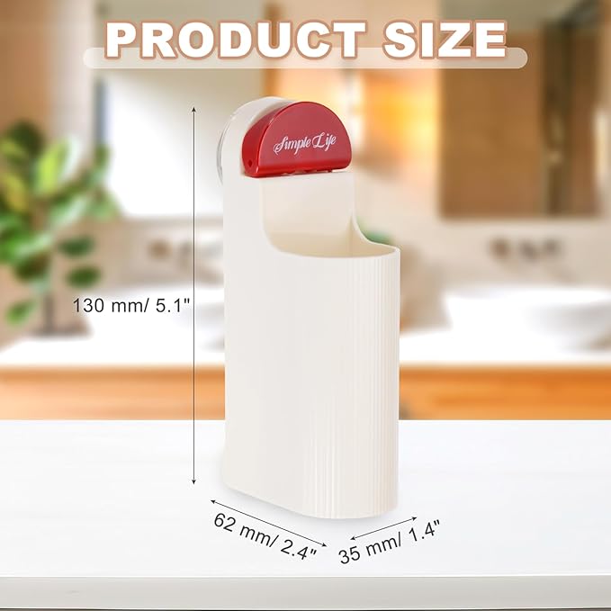 uxcell Electric Toothbrush Holder, Wall Mounted Plastic Toothbrush Organizer Suction Cup Storage Organizer Stand for Bathroom Tooth Brush Toothpaste Storage, Creamy White
