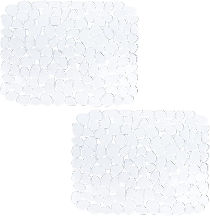 Bligli Pebble Sink Mat for Stainless Steel/Ceramic Sinks, PVC Eco-Friendly Sink Protectors Mats for Bottom of Kitchen Sink, Dish Drying Mat for Dishes and Glassware, 15.7 x 11.8 inch, Cear