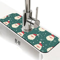 Faucet Draining Mat For Kitchen Sink, Christmas Diatom Mud Absorbent Drain Pad For Bathroom Kitchen Sink Splash Guard Drying Mat