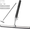 17'' - 62'' Metal Squeegee with Extension Pole for Window,Glass Door,Mirror, 12'' Wide Telescopic Shower Squeegee Cleaner with Long Handle (62'' Squeegee)