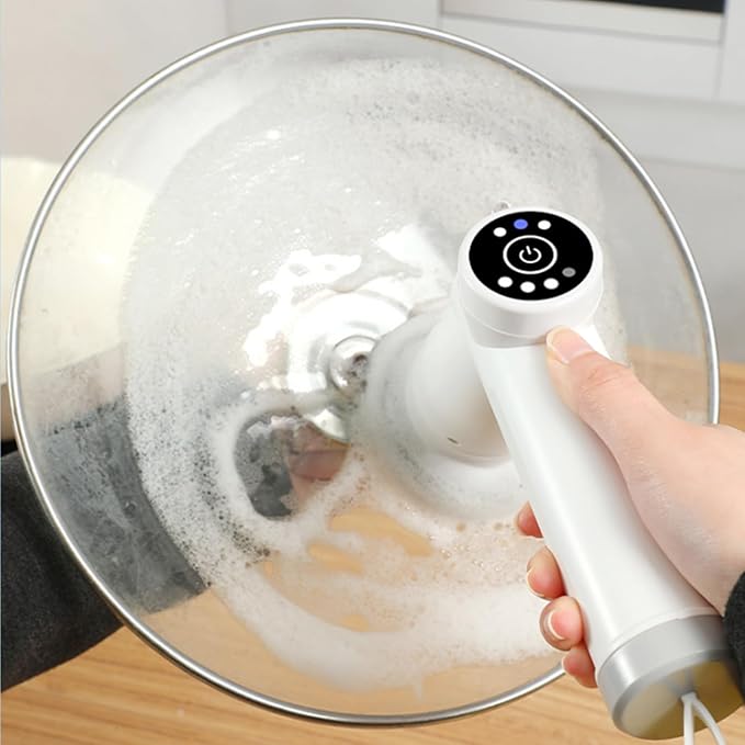 Electric Cleaning Brush, Cordless Spin Scrubber with 3 Repalceable Brush Head, for Cleaning Kitchen Stove, Sink, Dishes, Cups, Bottles, Floors, IPX7 Water Proof (2500mAh)