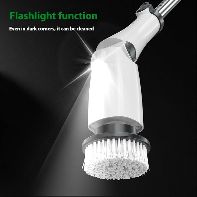 Long & Short Retractable Electric Cleaning Brush – Handheld Powerful Multifunction Spin Scrubber for Bathroom, Kitchen, Tile, Grout & Hard-to-Reach Areas