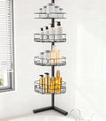 Corner Shower Caddy Tension Pole, Sturdy Rust-Resistant Shower Corner Shelf Organizer, Shower Organizer Corner Universal Fit for Any Bathroom Height