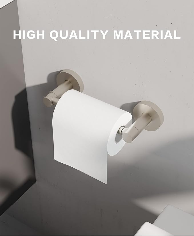 Toilet Paper Holder Brushed Nickel Bathroom Double Post Pivoting Satin Nickel Tissue Holder Stainless Steel and Zinc Alloy Wall Mount Detachable 1pc