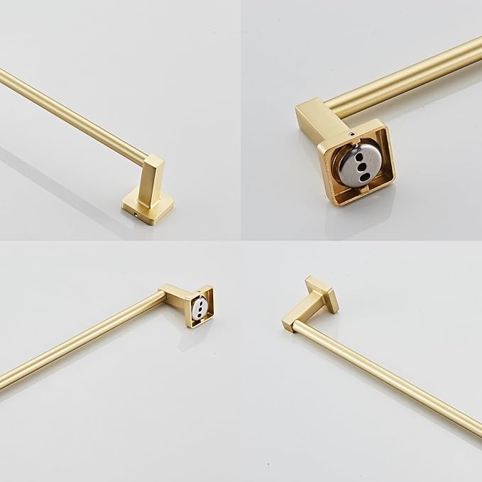 Wall Mounted Towel Rack for Bathroom, 12 Inch Brushed Light Gold Towel Bar with Stainless Rack and Hand Towel Holder, Bathroom Towel Racks and Shower Towel Rack (Gold, 14 Inch)