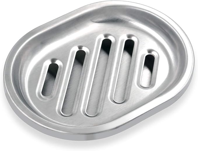 Kitchen Soap Holder,Stainless Steel Soap Dish with Draining Tray,Double Layer Stainless Steel Sponge Holder,Soap Box for Bathroom and Bathtub