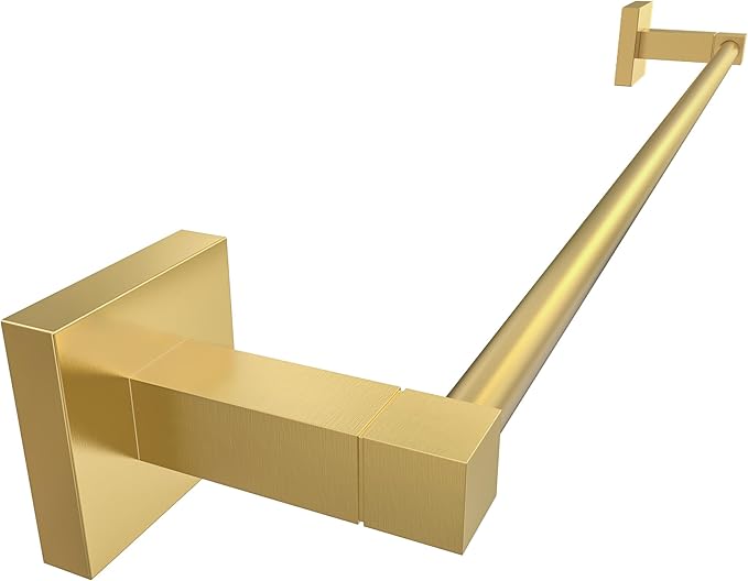 RUACQ Gold Towel Bar 24 inch, 304 Stainless Steel Towel Racks for Bathroom Wall Mounted, Heavy Duty Bath Towel Rod with Square Base（Brushed Gold）
