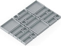 SpaceAid 21-Piece Bamboo Drawer Organizer Storage Boxes Set, Wood Tray Junk Drawer Organizers Multi-Use Divider Bins for Kitchen, Bathroom, Office Desk and Makeup Organization (21 Pack, Gray)