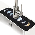 Kitchen Sink Splash Guard，phase of the moon Faucet Mat Sink Gadgets-Super Absorbent Fast Drying Mat Drip Catcher for Kitchen, Bathroom,Sink Mat, Dish Drying Mat, Bathroom(15" X 5.5" )