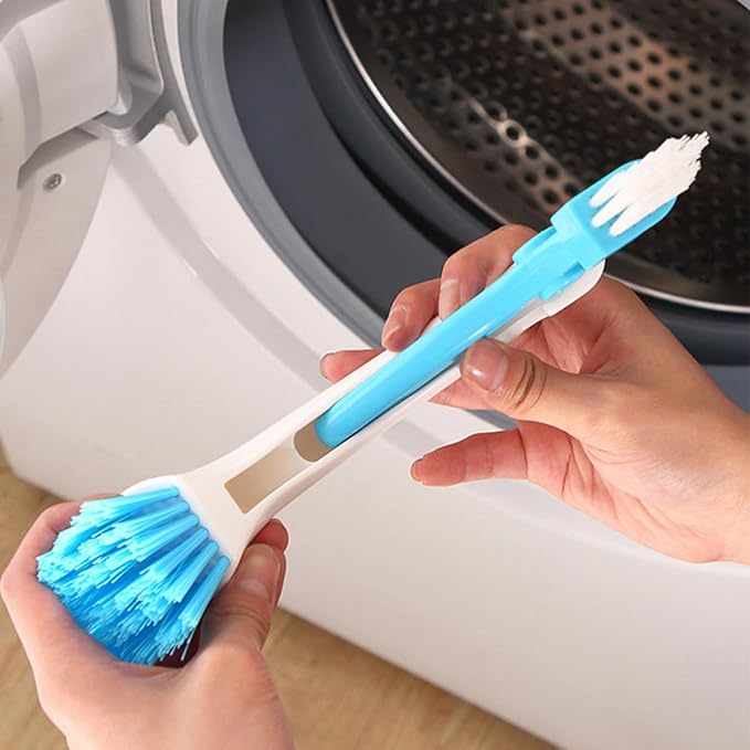 NUOBESTY Detachable Dual-Head Cleaning Brush for Washing Machine Drum and Floor Tiles, Small Multi-Functional Scrub Brush for Bathroom and Kitchen Groove Cleaning Random Color Random Color