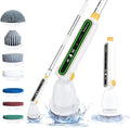 Smart Electric Spin Scrubber PRO| 2025 New Upgraded Quiet Cordless Shower Scrubber with 8 Replaceable Brush Heads|IPX7 Waterproof for Bathroom Tile Grout Kitchen Oven & Floor|Powerful and Efficient