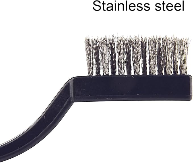 20 Pieces Mini Handle Stainless Steel Wire Bristles Brush Set for Cleaning Welding Slag, Stain and Rust (Silvery)