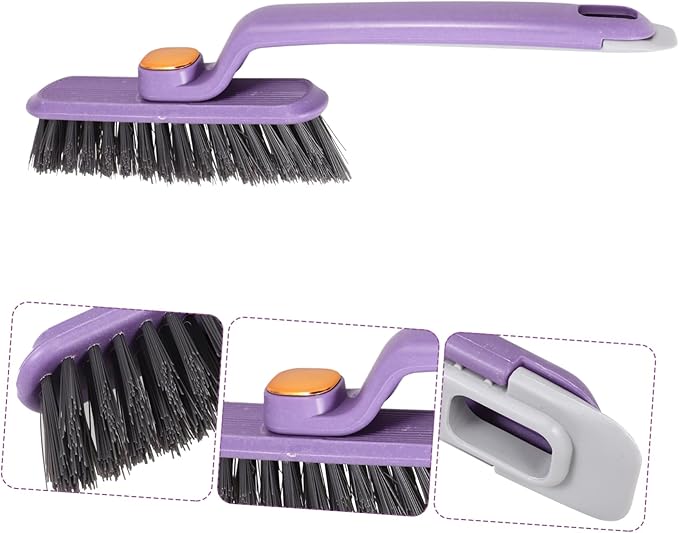 FRCOLOR Ergonomic Handle Rotating Cleaning Brush Deep Gap Scrub Brush for Window Grooves Door Jamb Countertops Sink Stove Bathroom Tile Grout Easy to Use