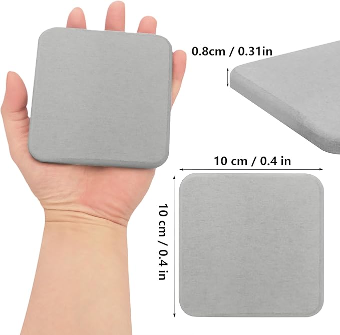40 Pack 4" Square Diatomaceous Earth Coaster, Versatile Water Absorbent Diatomite Coaster, Premium Water Absorbing Bath Stone Mat for Modern Home by KUKLIPJIM