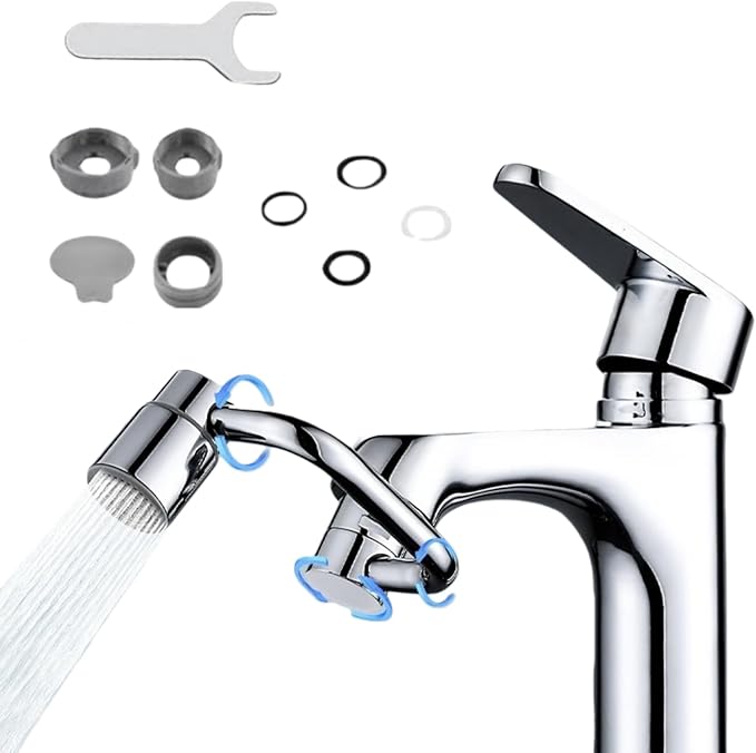1440° Rotatable Faucet Aerator Extension, 2026 New 2 Modes Universal Sink Faucet for Splash Reduction, 1080° Rotating Multifunctional Faucet Extender for Bathroom Sink Kitchen