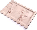 Yew & Tulip Natural Marble Vanity Tray with Scalloped Rim, Nature Rose Pink Luxury Stone Serving Tray for Bathroom, Kitchen, Vanity, Home Decor, Wedding etc. (12"x 8" x 0.6")