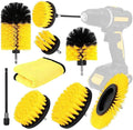 Drill brush accessory set, electric cleaning scrub brush suitable for drill bits, extended accessories, multi-purpose bathrooms, automotive details, carpets, tile grout, kitchen sinks, corners (8PCS)
